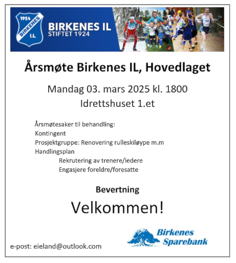 Årsmøte 2025 i Birkenes IL